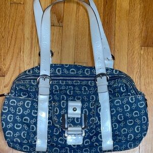 Guess Blue and White Shoulder Bag